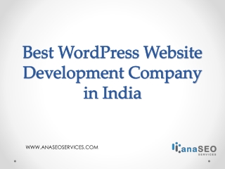 Best WordPress Website Development Company in India - AnaSEO Services