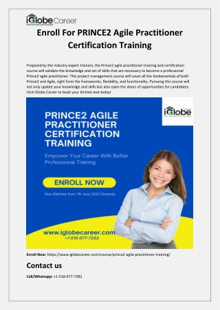 Enroll For PRINCE2 Agile Practitioner Certification Training