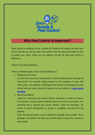 Why Pest Control is Important?