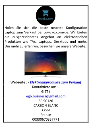 Elektronische Produkte zum Verkauf  Lowcko.com de