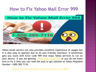 How to Fix Yahoo Mail Error 999 - 1-800–385–7116 Yahoo Help-Desk Number