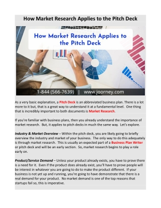 How Market Research Applies to the Pitch Deck