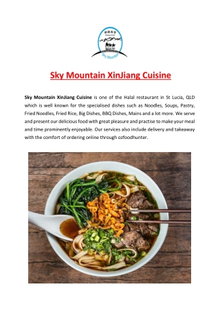 5% Off - Sky Mountain XinJiang Cuisine St Lucia Menu, QLD