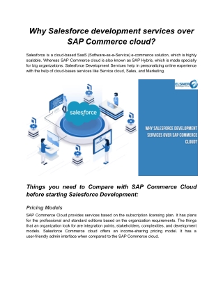 Why Salesforce development services over SAP Commerce cloud_