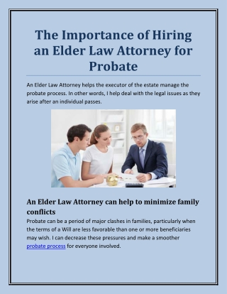 The Importance of Hiring an Elder Law Attorney for Probate