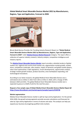 Global Medical Smart Wearable Devices Market Research Report 2021-2026