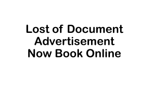 Lost of Document Advertisement in Newspaper