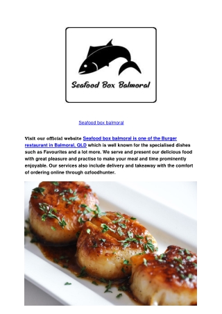 5% off - Seafood Box Restaurant menu Balmoral, QLD