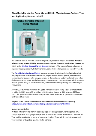 Global Portable Infusion Pump Market Research Report 2021-2026