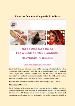 Know the famous makeup artist in Kolkata