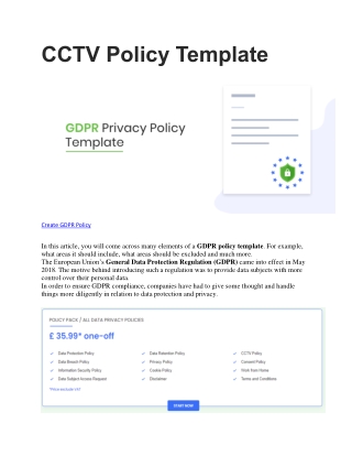 CCTV Policy Template