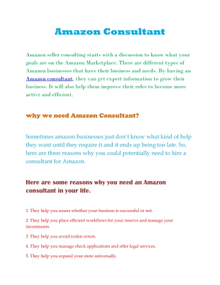 Amazon Consultant
