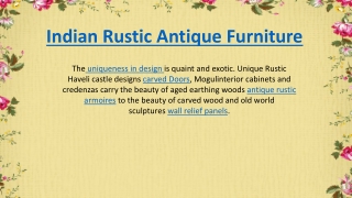 Indian Rustic Antique Furniture