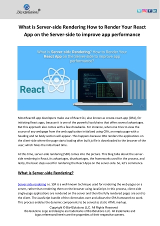 How to Render Your React App on the Server-side to improve app performance?