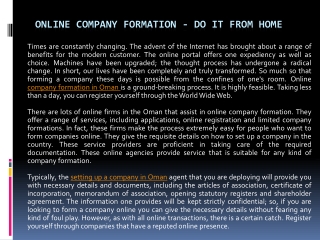 Online Company Formation - Do It From Home