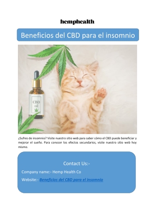 Beneficios del CBD para el insomnio