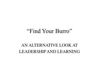 “Find Your Burro”