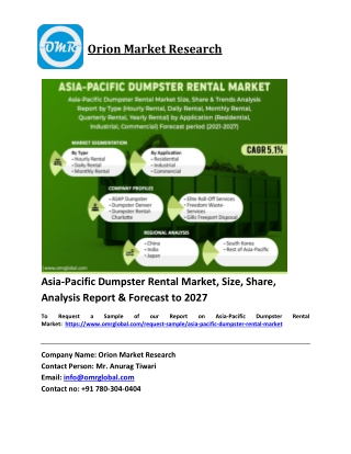 Asia-Pacific Dumpster Rental Market Trends, Size, Competitive Analysis and Forec