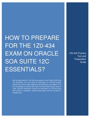 How to prepare for the 1Z0-434 Exam on Oracle SOA Suite 12c Essentials?