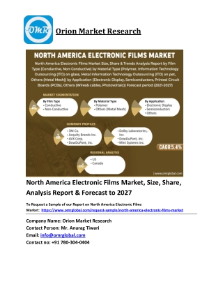 North America Electronic Films Market Trends, Size, Competitive Analysis and For