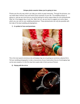 Unique photo session ideas you're going to love