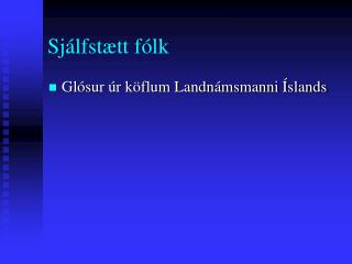 Sjálfstætt fólk