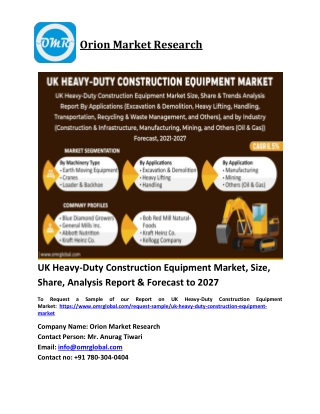 UK Heavy-Duty Construction Equipment Market Trends, Size, Competitive Analysis a