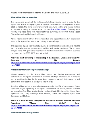 Alpaca Fiber Market Opportunity, Growth and Forecast By End-use Industry 2021