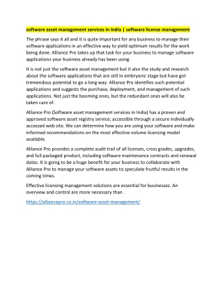 software asset management services in India-software license management