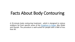 Facts About Body Contouring