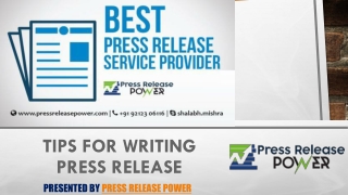 Tips For Writing Press Release