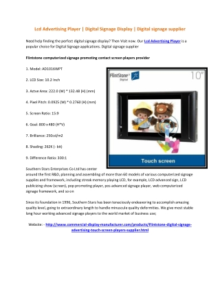 Lcd Advertising Player | Digital Signage Display | Digital signage supplier