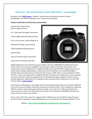 Electronics - Buy Canon Cameras: Canon DSLR Camera - Lovinabargain