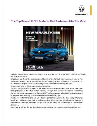The Top Renault KIGER Features That Customers Like The Most-converted
