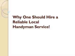 Reliable Local Handyman Service in Rockville
