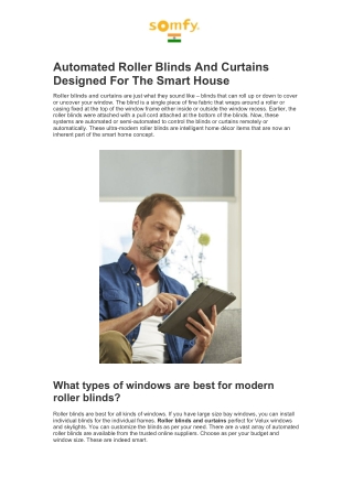Automated Roller Blinds And Curtains Designed For The Smart House