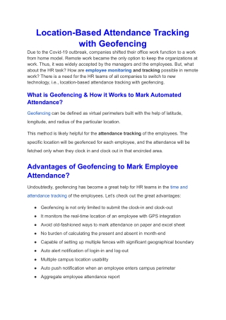 Location-Based Attendance Tracking with Geofencing