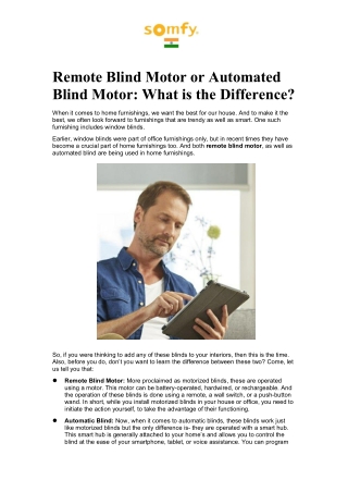 Remote Blind Motor or Automated Blind Motor: What is the Difference?