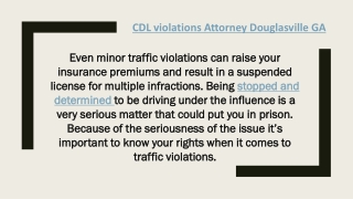 CDL violations Attorney Douglasville GA