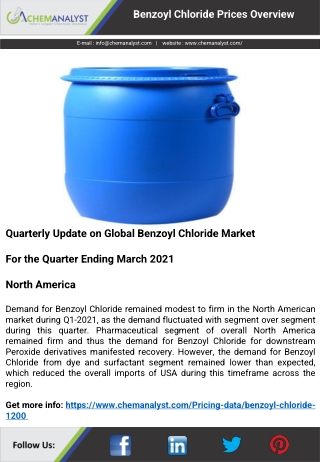 Benzoyl Chloride Prices, News, Database, Trend, Chart | ChemAnalyst