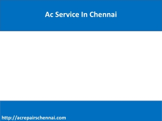 Ac Service In Chennai