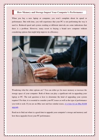How Memory and Storage Impact Your Computer’s Performance