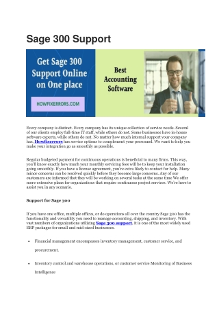 Sage 300 Support