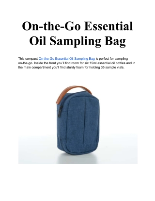 On-the-Go Essential Oil Sampling Bag