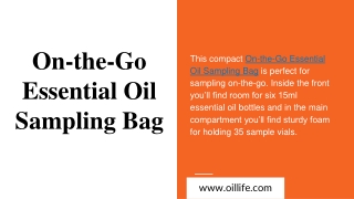 On-the-Go Essential Oil Sampling Bag