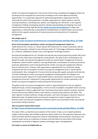 Vendor Sourcing and Management Market