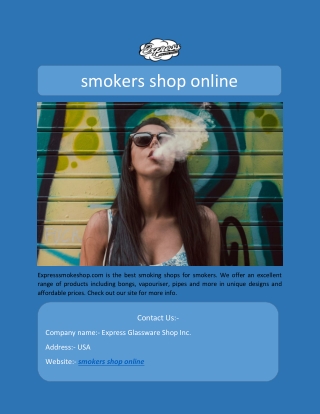 Smokers Shop Online | Expresssmokeshop.com