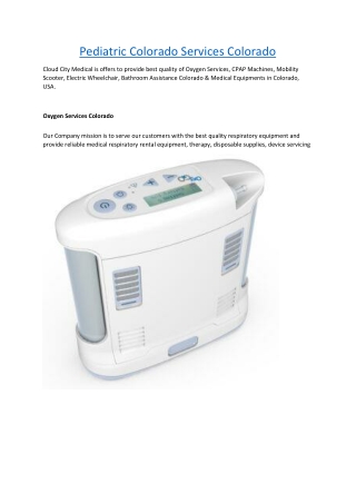 Pediatric Colorado Services Colorado