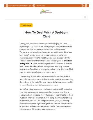 How to Deal With a Stubborn Child