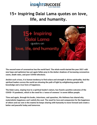 15  Inspiring Dalai Lama quotes on love, life, and humanity.